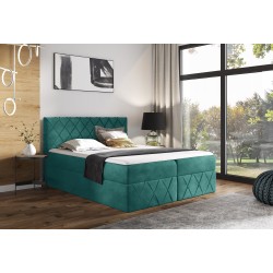 Kontinentalbett Rinovo Lux mit Bettkasten Stoff Kronos 13