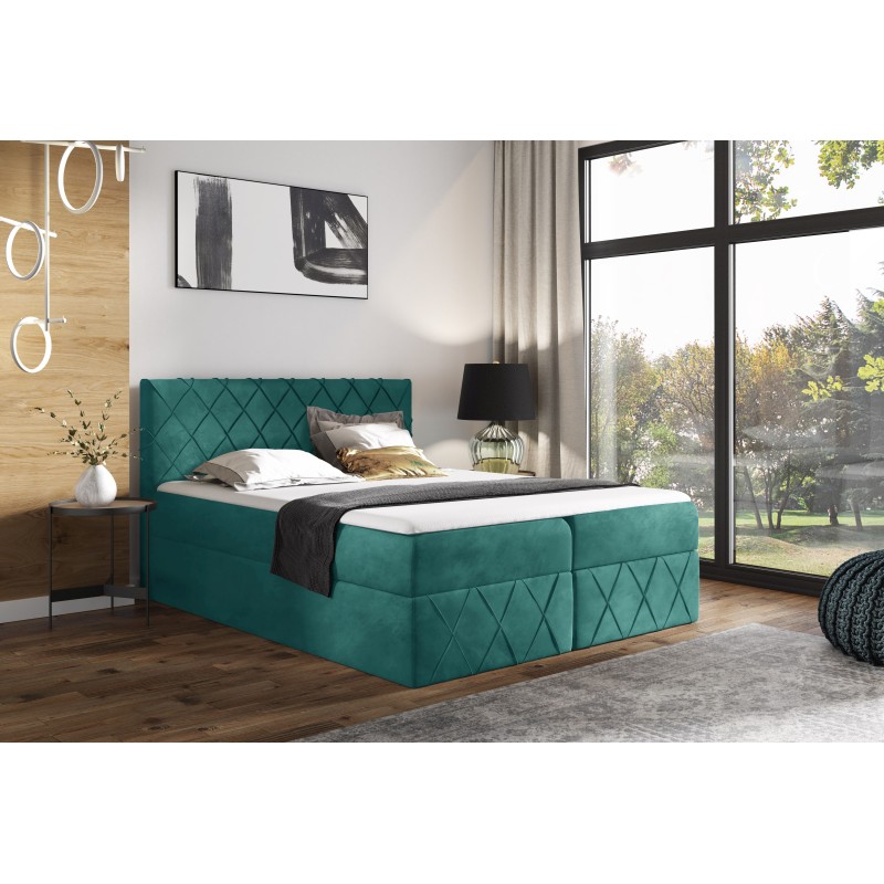 Kontinentalbett Rinovo Lux mit Bettkasten Stoff Kronos 13