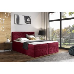 Rinovo Lux continental bed with bedding storage in Kronos 02 fabric