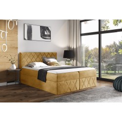 Cama continental Rinovo Lux con contenedor para ropa de cama, tela Kronos 01
