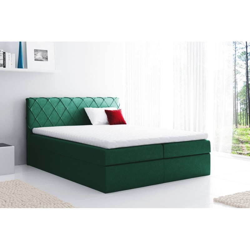 Cama continental Rinovo con contenedor para ropa de cama, tela Riviera 38