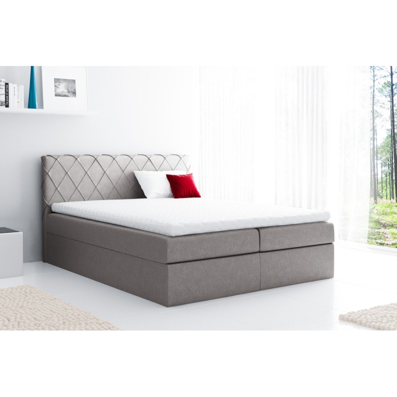 Rinovo continental bed with bedding storage in Riviera 16 fabric