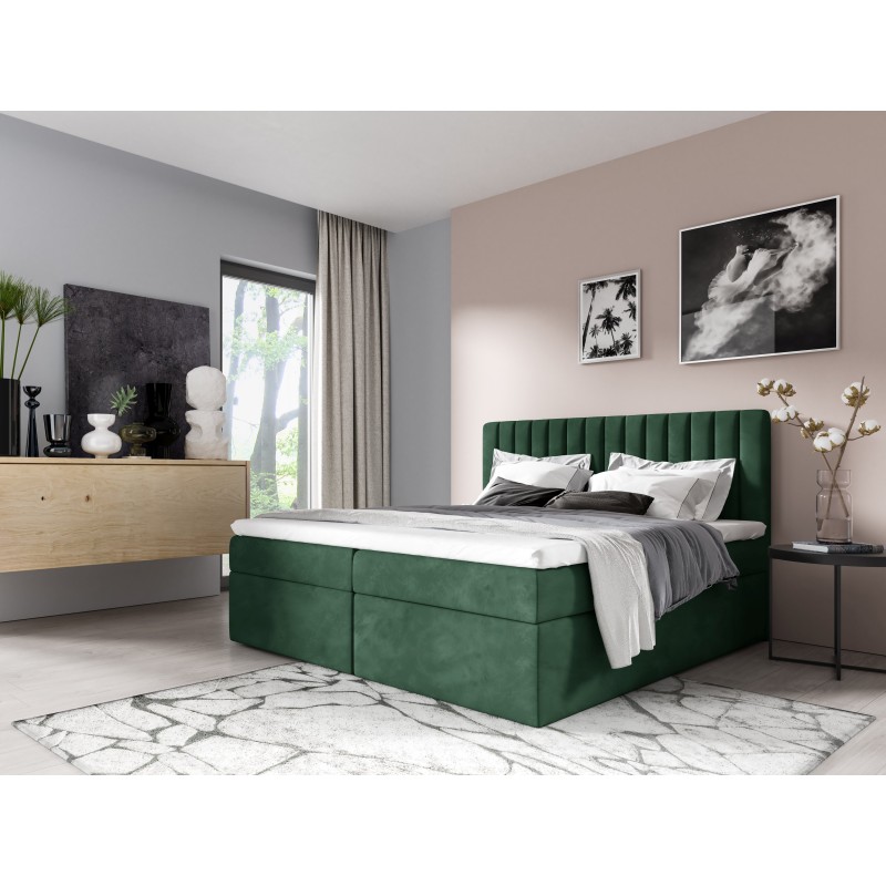 Cama continental Jorvo con contenedor para ropa de cama tela Fresh 13