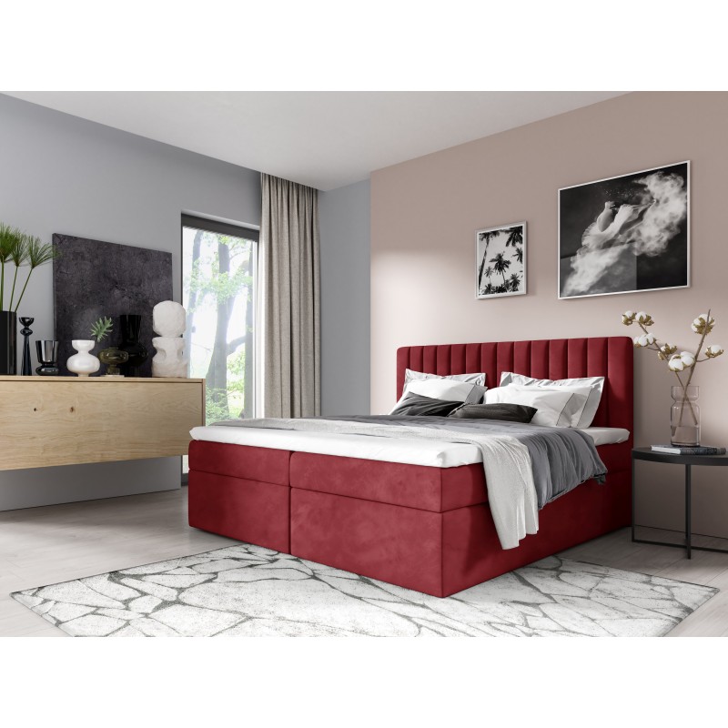 Cama continental Jorvo con contenedor para ropa de cama tela Fresh 08