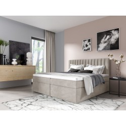 Cama continental Jorvo con contenedor para ropa de cama tela Fresh 01