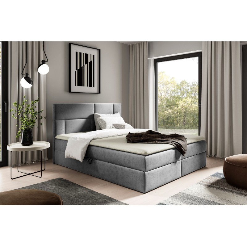 Continental bed Killian with bedding storage in Fresh 32 fabric