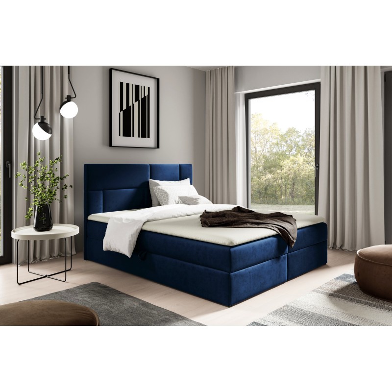 Cama continental Killian con contenedor para ropa de cama tela Fresh 11