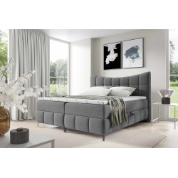 Cama continental Orivo con contenedor para ropa de cama, tela Aragon 93