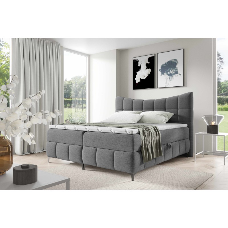 Orivo continental bed with a bedding container, fabric Aragon 93