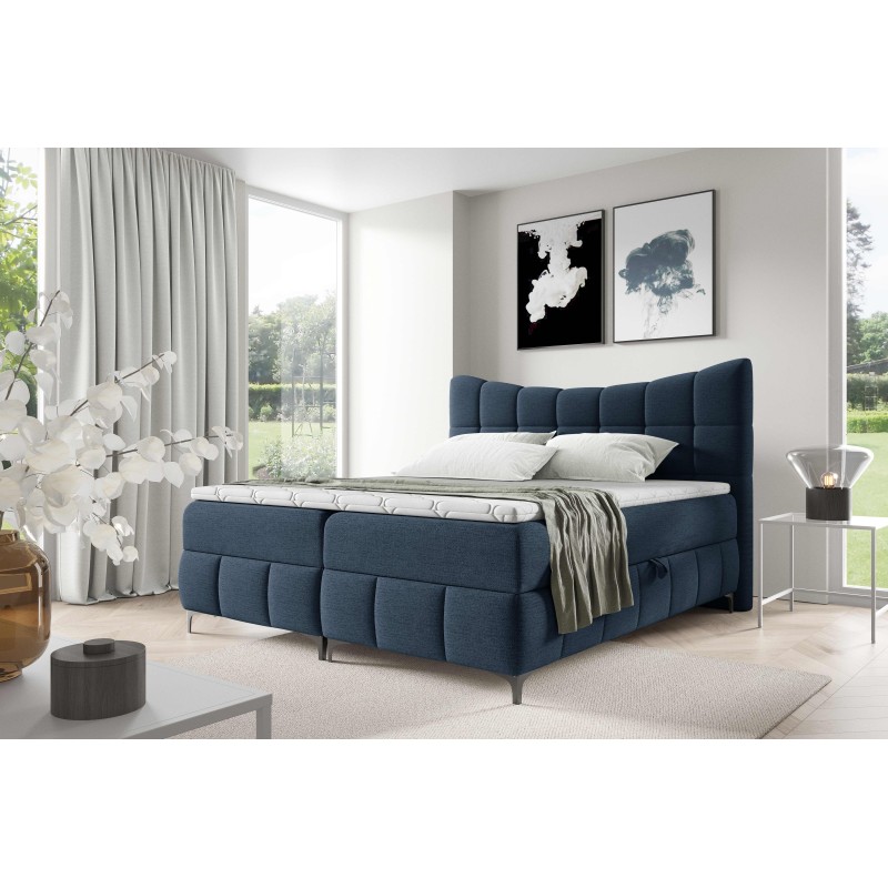 Continental bed Orivo with bedding storage fabric Aragon 79
