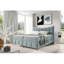 Cama continental Orivo con contenedor de ropa de cama tela Aragon 70