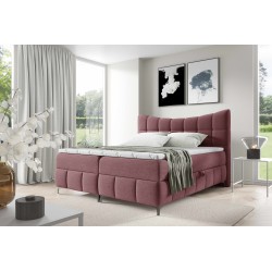 Cama continental Orivo con contenedor para ropa de cama, tela Aragon 63.