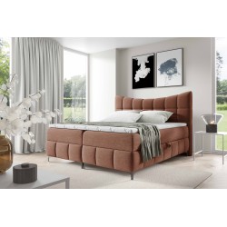 Orivo continental bed with a storage compartment for bedding, fabric Aragon 56