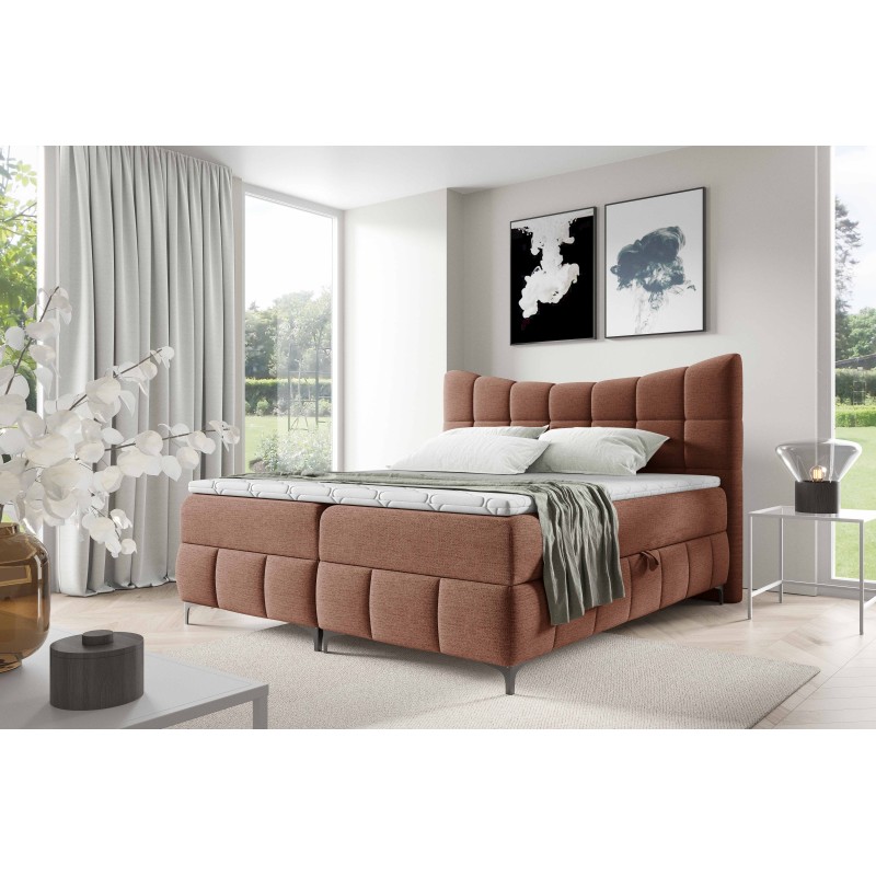 Cama continental Orivo con contenedor para ropa de cama tela Aragon 56