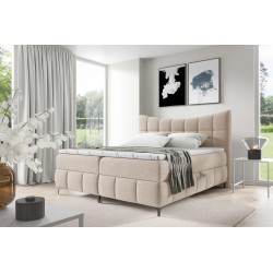 Cama continental Orivo con contenedor para ropa de cama de tela Aragon 03.