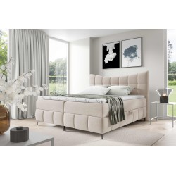 Cama continental Orivo con contenedor para ropa de cama tela Aragon 01