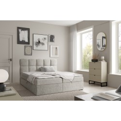 Cama continental Orivo con contenedor para ropa de cama, tela Coral 85