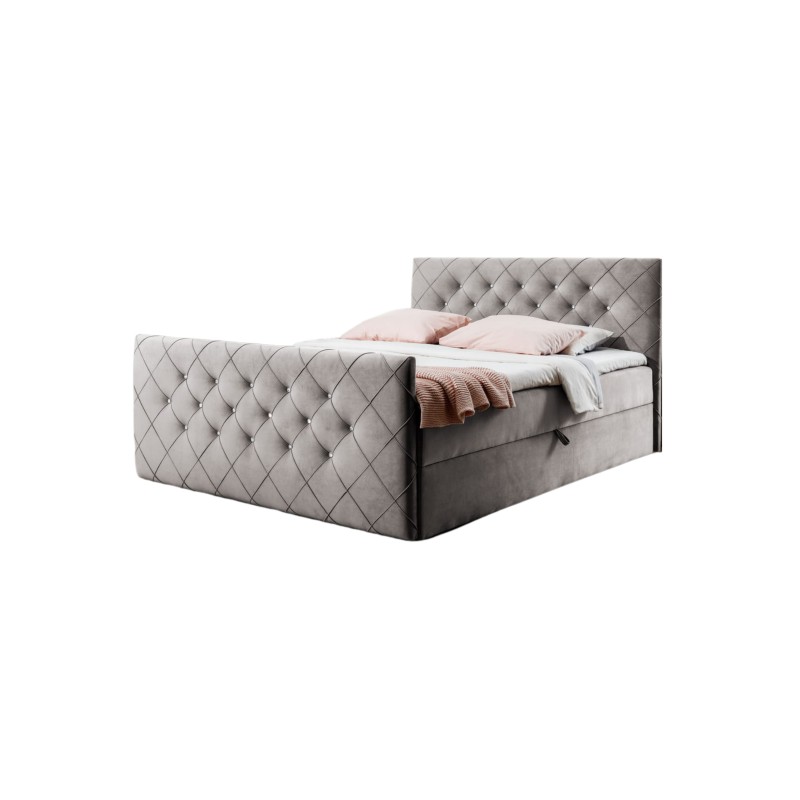 Cama continental Nomero con contenedor para ropa de cama tela Riviera 16