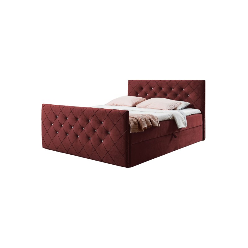 Cama continental Nomero con contenedor para ropa de cama, tejido Riviera 59