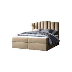 Continental bed Aravio with bedding storage, fabric Casablanca 2303