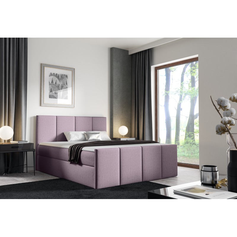 Ulvaro continental bed with a bedding storage compartment, Monolith 62 fabric