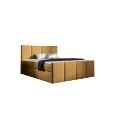 Cama continental Ulvaro con contenedor para ropa de cama, tela Monolith 48