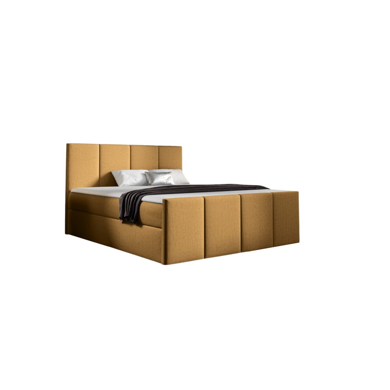 Ulvaro continental bed with a bedding container, Monolith 48 fabric