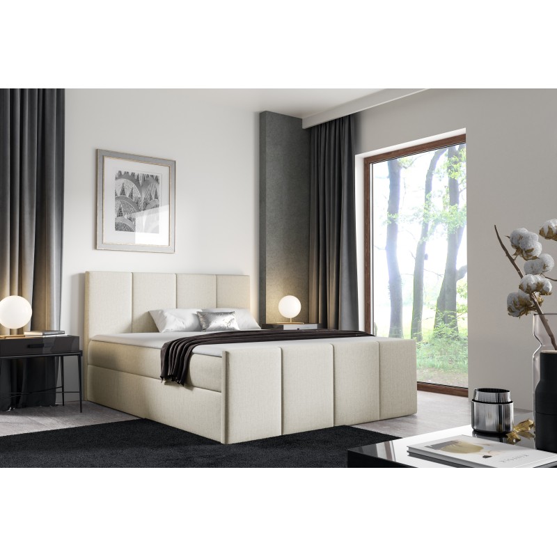 Cama continental Ulvaro con contenedor para ropa de cama tela Monolith 02