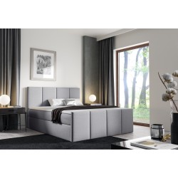 Cama continental Ulvaro con cajón para ropa de cama, tela Monolith 84
