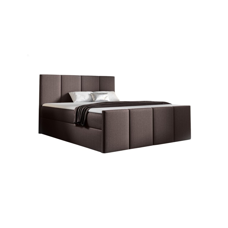 Ulvaro continental bed with bedding storage, fabric Inari 27