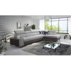 Prestige XI Maxi corner sofa with sleeping function and USB port | Upholstered Corner Sofa Soft to the touch, Freya 210.20 + Tau
