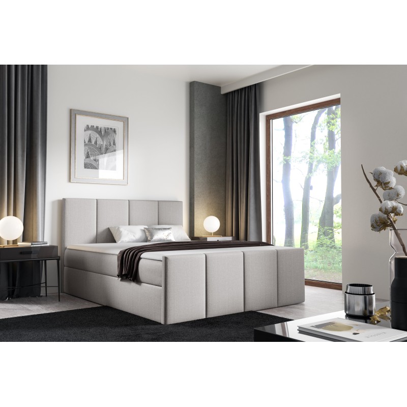 Kontinentalbett Ulvaro mit Bettkasten Stoff Inari 22