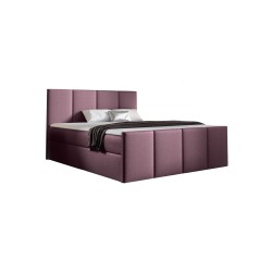 Ulvaro continental bed with a storage compartment for bedding, Fancy 63 fabric.