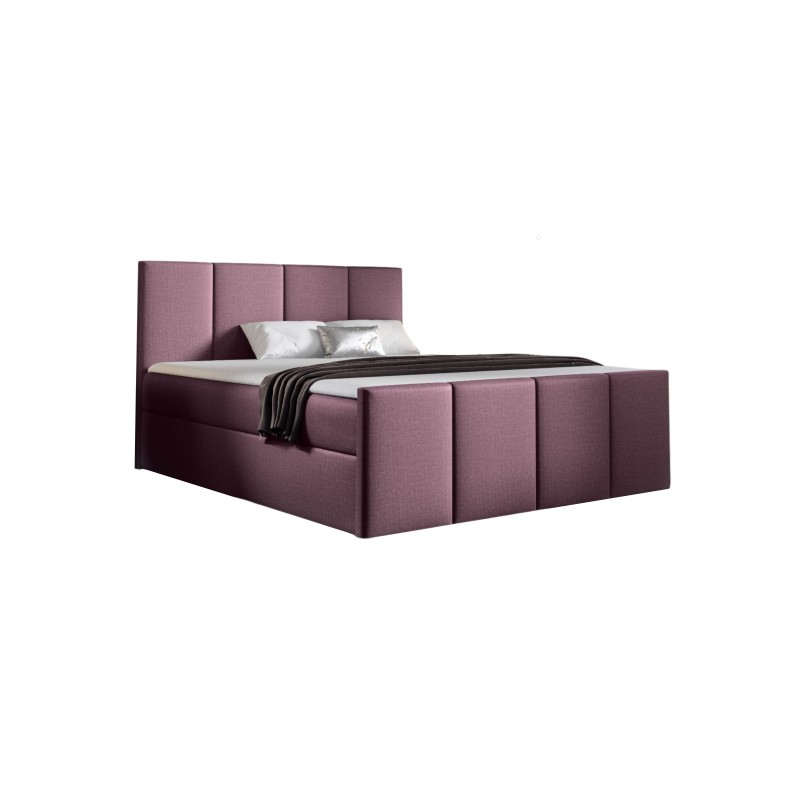 Ulvaro continental bed with a storage compartment for bedding, Fancy 63 fabric.