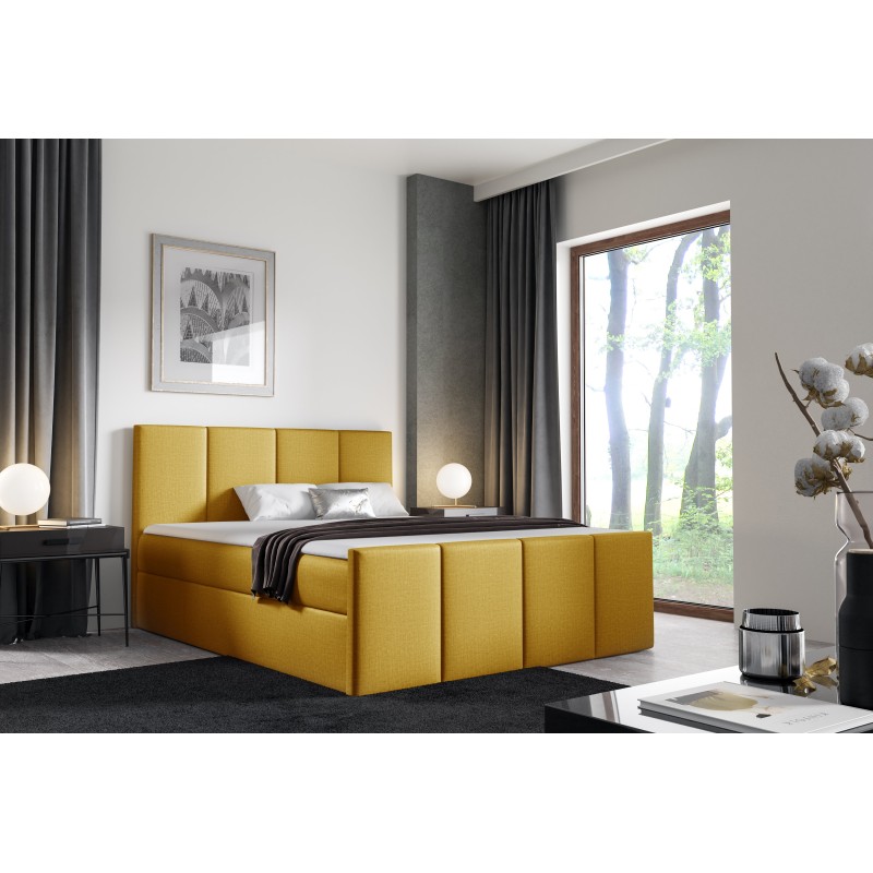 Континентальне ліжко Ulvaro з ящиком для постільної білизни тканина Fancy 48