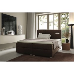 Cama continental Cavon con iluminación sensorial y contenedor para ropa de cama tela Fresh 4