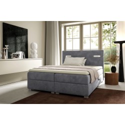 Cama continental Cavon con iluminación sensorial y contenedor para ropa de cama, tejido Fresh 32.