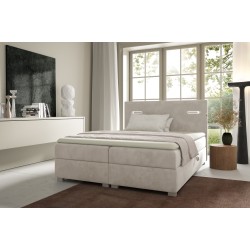Cavon continental bed with sensory lighting and a bedding container, fabric Fresh 01