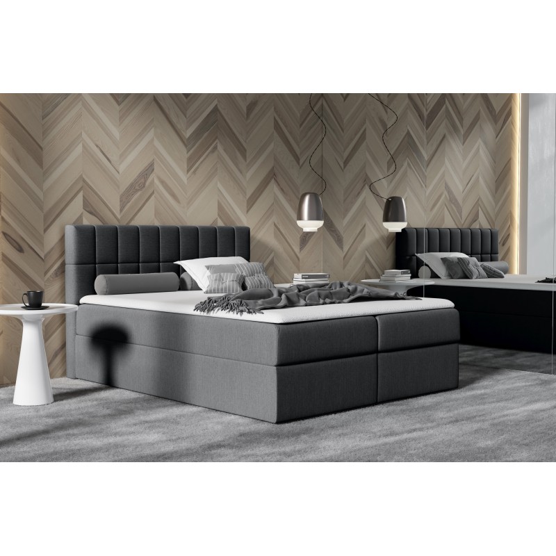 Morivo continental bed with a bedding container fabric Soro 100