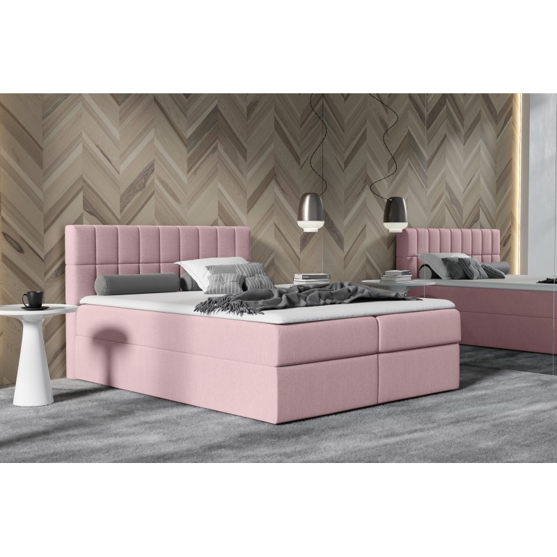 Cama continental Morivo con contenedor para ropa de cama tela Soro 61