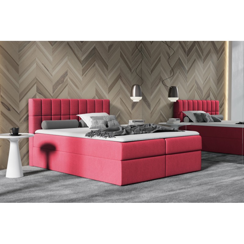 Continental bed Morivo with bedding storage in fabric Soro 60