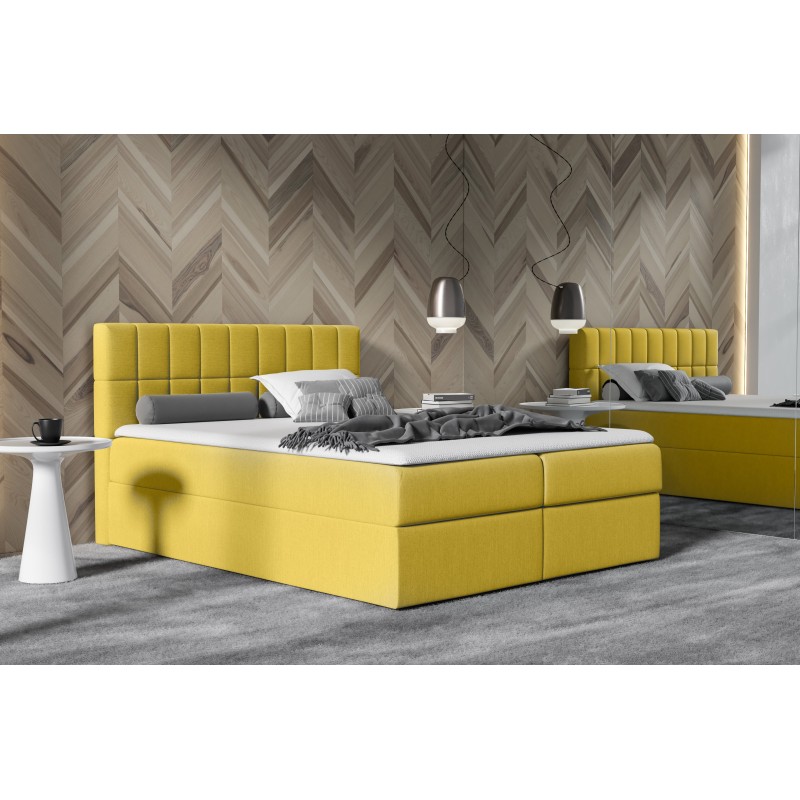 Continental bed Morivo with bedding storage, fabric Soro 40