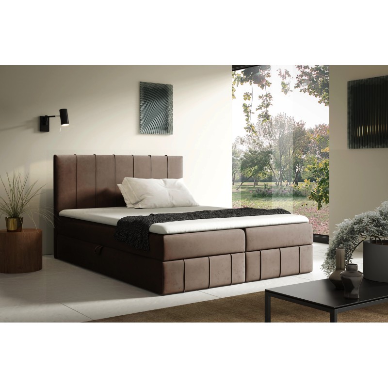 Cama continental Roze con contenedor para ropa de cama tela Fresh 4