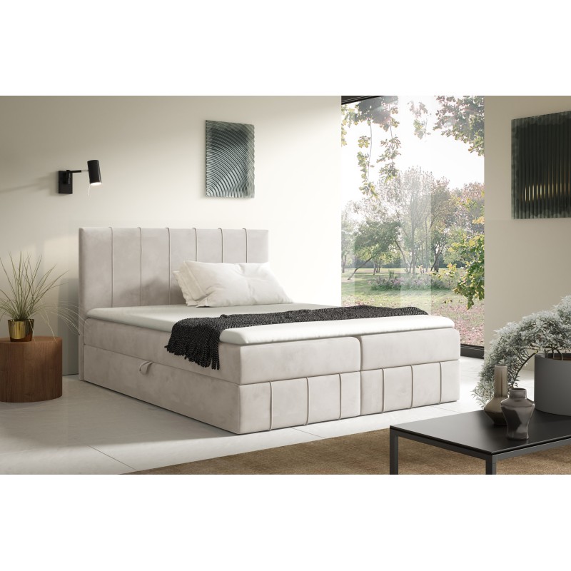 Continental bed Roze with a storage container for bedding, fabric Fresh 01