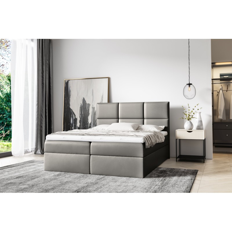 Cama continental Nuvon con contenedor para ropa de cama, tela Soft 29