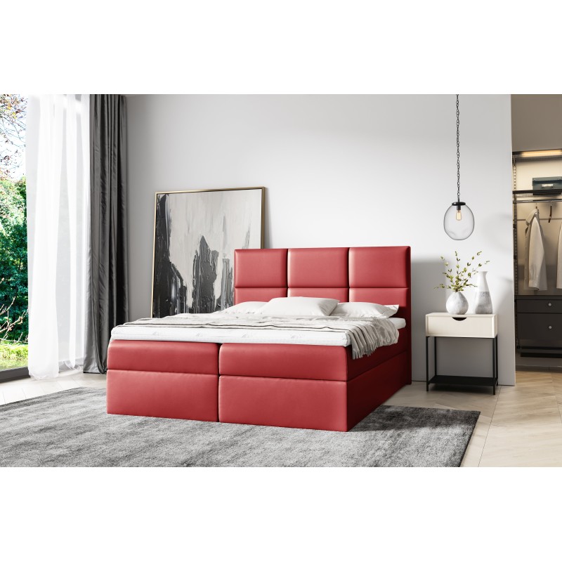Cama continental Nuvon con contenedor para ropa de cama, tela Soft 10