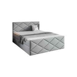 Cama continental Koro con contenedor para ropa de cama, tela Monolith 84