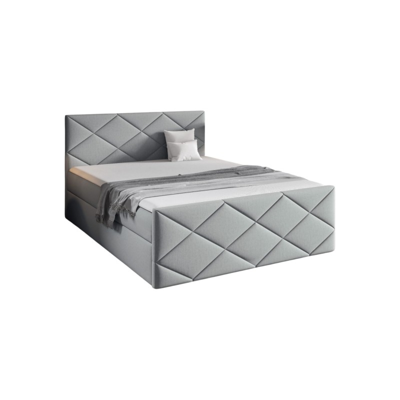 Cama continental Koro con contenedor para ropa de cama, tela Monolith 84