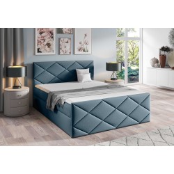 Cama continental Koro con contenedor para ropa de cama, tela Monolith 72