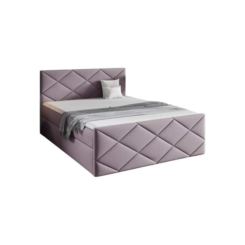 Koro continental bed with bedding storage in Monolith 62 fabric
